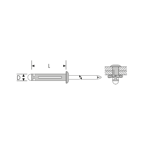 Nit o właściwościach rozkładania obciążeń Tri-Fold z łbem płaskim Aluminium/aluminium 4,8 x 16,0 mm 1000 szt. Gesipa kod: 1433821 - 2